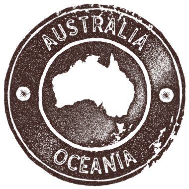 Avustralya harita vintage damgası Retro tarzı el yapımı etiketi rozet veya öğe seyahat Hediyelik eşyalar için
