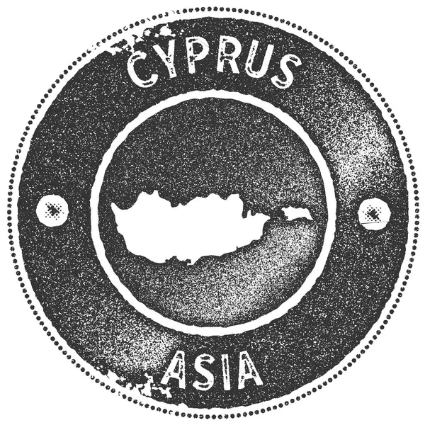Cyprus kaart stempel op het gebied van vintage Retro stijl handgemaakte label badge of element voor reizen souvenirs donker — Stockvector