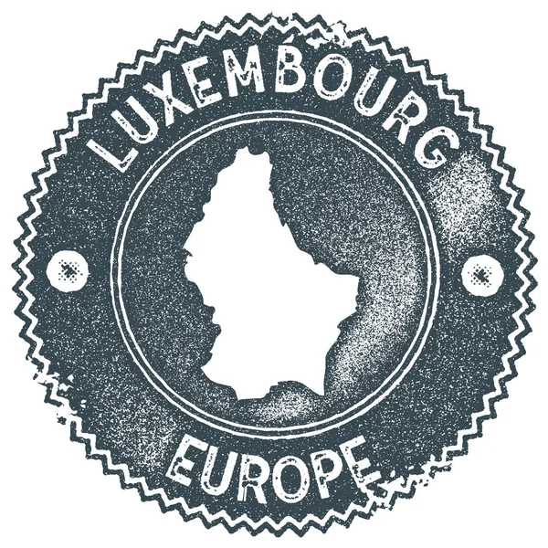 Mapa de Luxemburgo sello vintage Estilo retro etiqueta hecha a mano insignia o elemento para recuerdos de viaje — Archivo Imágenes Vectoriales