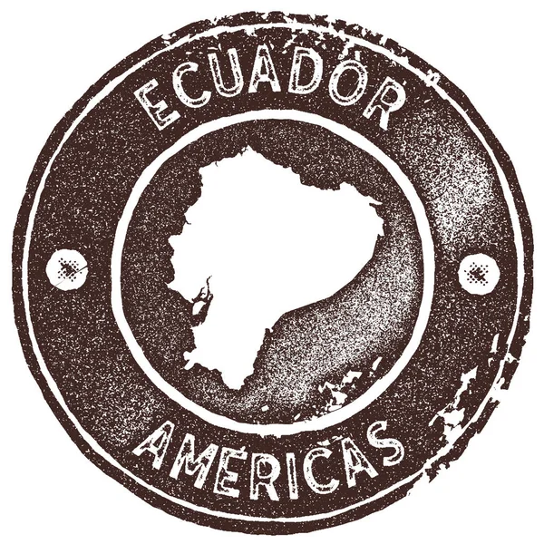 에콰도르 지도 빈티지 스탬프 복고풍 스타일 수 제 라벨 배지 또는 요소에 대 한 여행 기념품 브라운 — 스톡 벡터