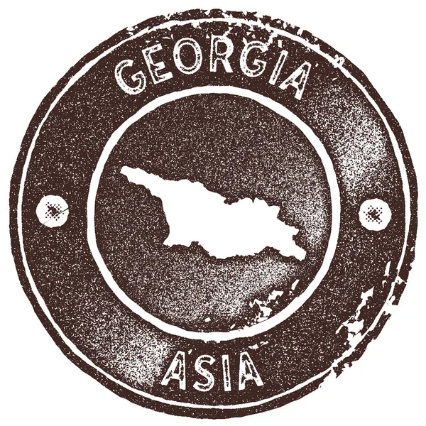 Georgia mapa vintage sello estilo retro etiqueta hecha a mano insignia o elemento para recuerdos de viaje Marrón — Vector de stock