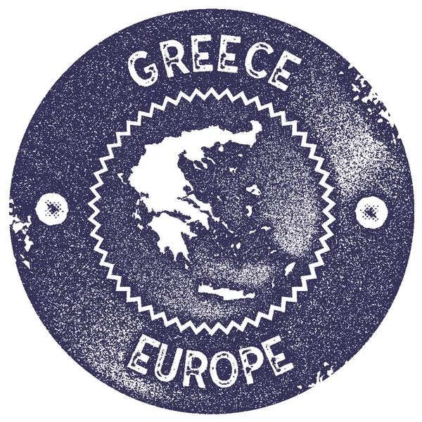 Griekenland kaart stempel op het gebied van vintage Retro stijl handgemaakte label badge of element voor reizen souvenirs Deep — Stockvector