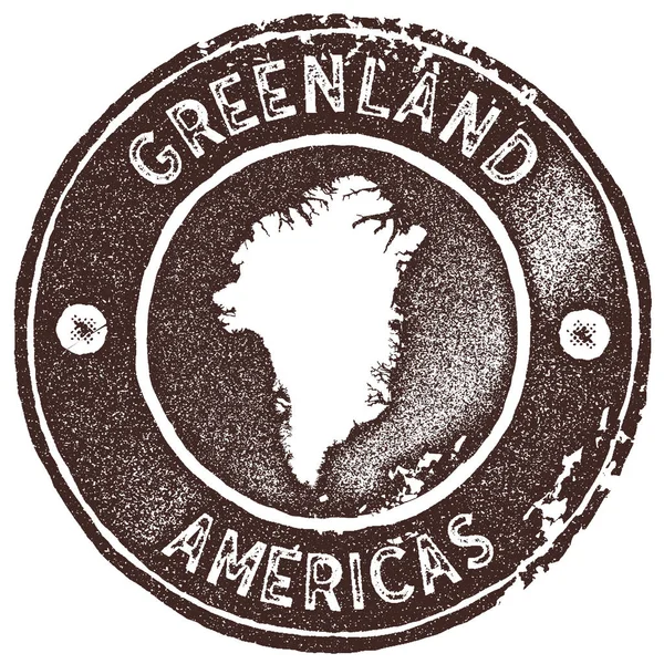 Карта Гренландии винтажная марка в стиле ретро этикетка ручной работы или элемент для путешествий сувениры — стоковый вектор
