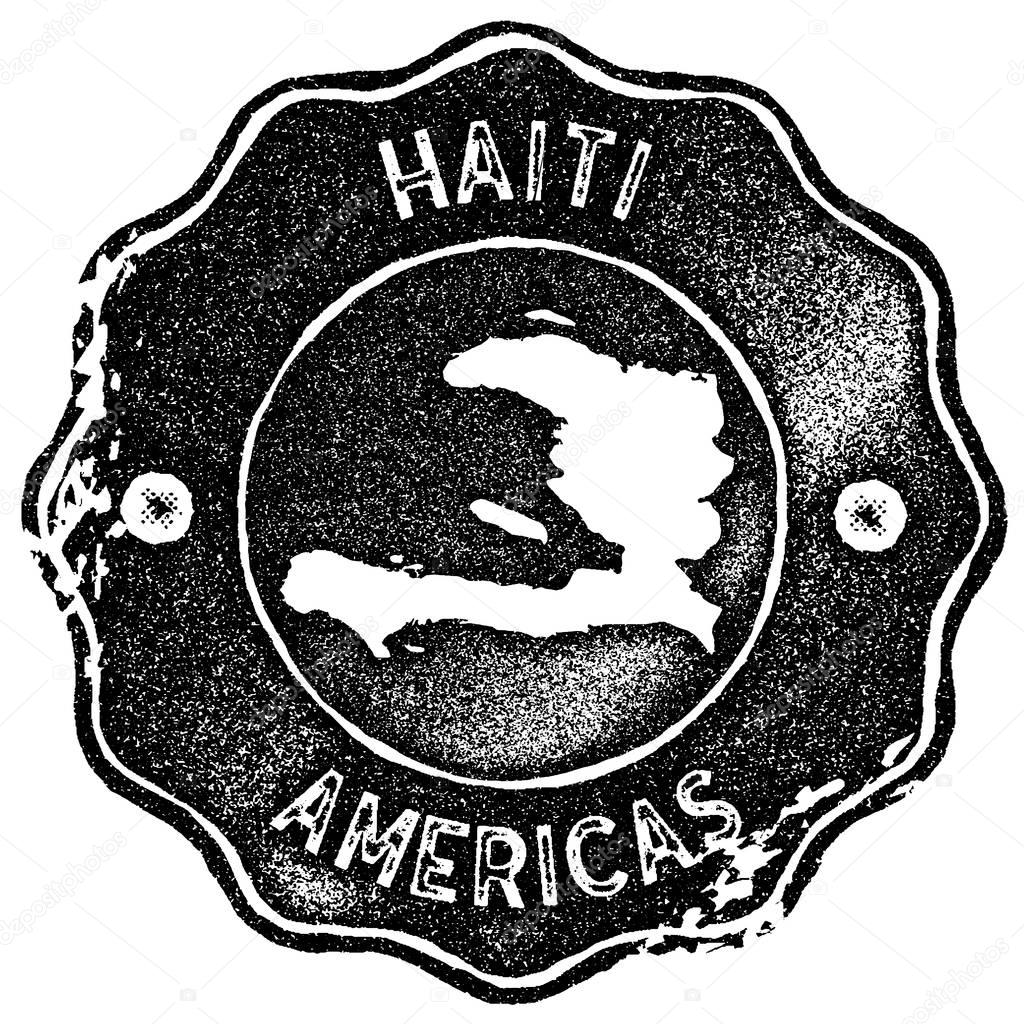 Haiti map vintage stamp Retro style handmade label badge or element for travel souvenirs Black