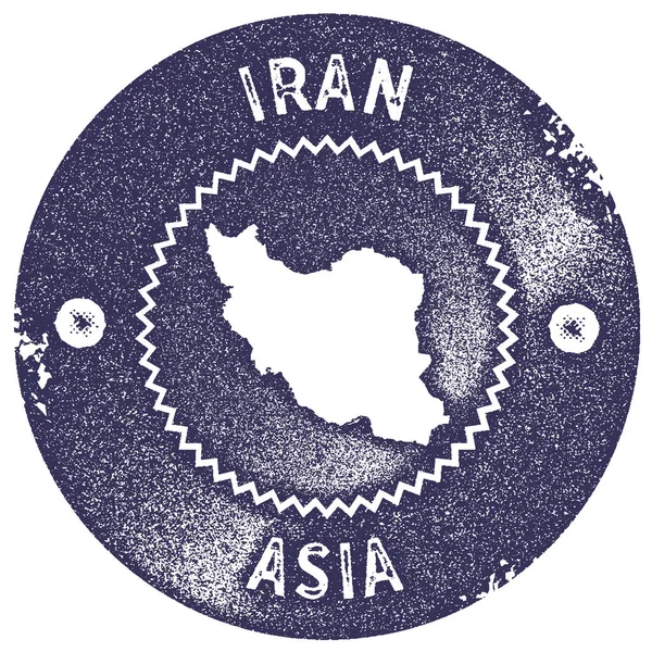 Iran carte timbre vintage Style rétro étiquette à la main badge ou élément pour souvenirs de voyage Profond — Image vectorielle