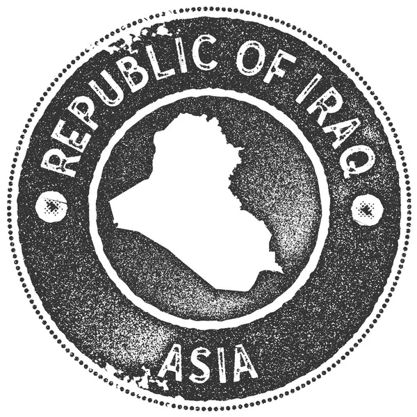 Republik Irak Karte Vintage Stempel im Retro-Stil handgefertigtes Etikettenabzeichen oder Element für Reisen — Stockvektor