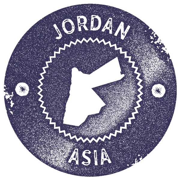 Ιορδανία Χάρτης vintage σφραγίδα στυλ ρετρό χειροποίητο ετικέτα σήμα ή στοιχείο για αναμνηστικά ταξίδι βαθιά — Διανυσματικό Αρχείο