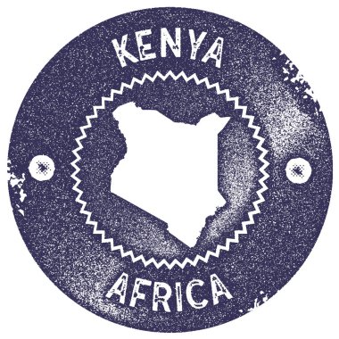 Kenya harita vintage damga Retro tarzı el yapımı etiket rozet veya öğe seyahat Hediyelik derin