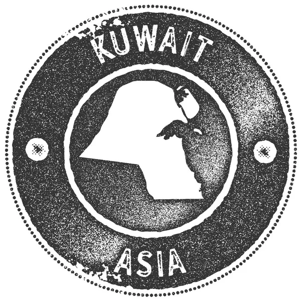 Κουβέιτ Χάρτης vintage σφραγίδα στυλ ρετρό χειροποίητο ετικέτα σήμα ή στοιχείο για ταξίδια σουβενίρ σκοτάδι — Διανυσματικό Αρχείο