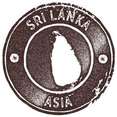 Sri Lanka Haritası vintage damgası Retro tarzı el yapımı etiketi rozet veya öğe seyahat Hediyelik eşyalar için