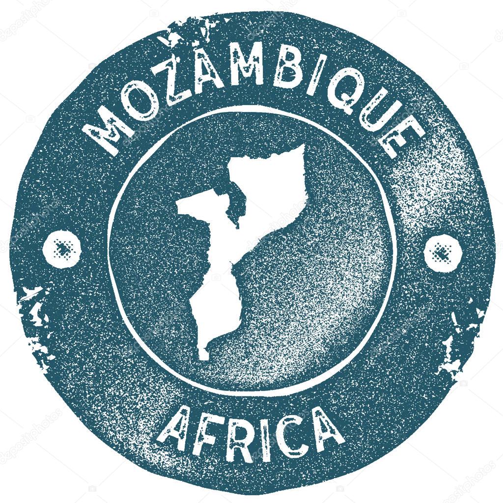 Mozambique map vintage stamp Retro style handmade label Mozambique badge or element for travel
