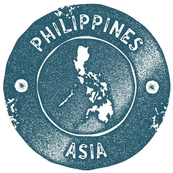 Филиппинская карта винтажная марка Ретро стиль этикетка ручной работы Филиппины знак или элемент для путешествий — стоковый вектор