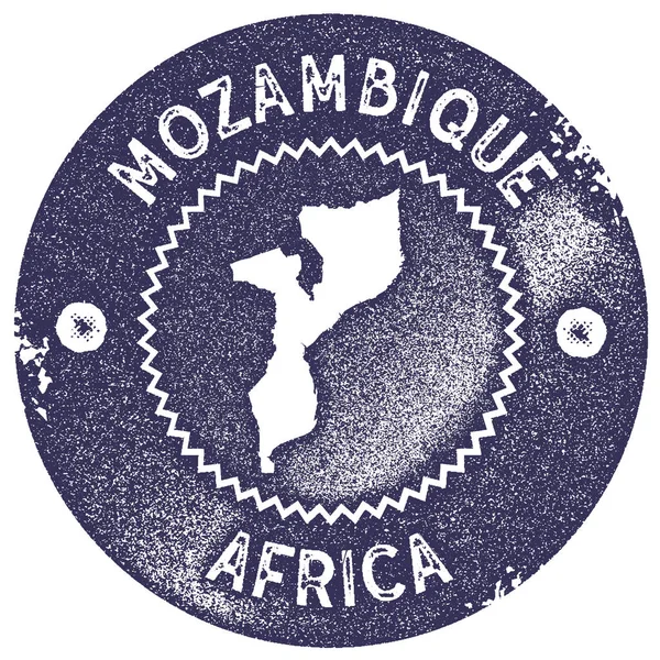 Mozambique mapa vintage sello estilo retro etiqueta hecha a mano insignia o elemento para recuerdos de viaje — Vector de stock