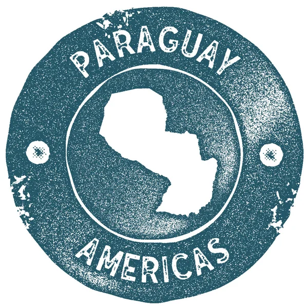 Paraguay mapa sello vintage Estilo retro etiqueta hecha a mano Paraguay insignia o elemento para viajar — Vector de stock