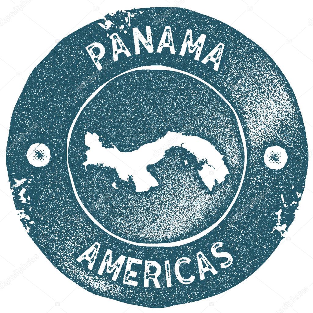 Panama map vintage stamp Retro style handmade label Panama badge or element for travel souvenirs