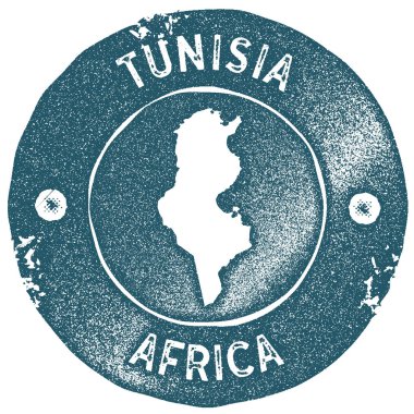 Tunus Haritası vintage damgası Retro tarzı el yapımı etiketi Tunus rozet veya seyahat için öğe