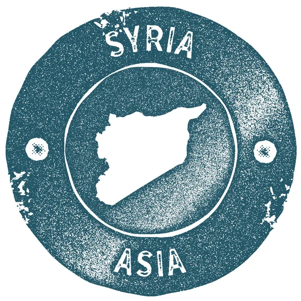 Síria mapa carimbo vintage Rótulo artesanal estilo retro Síria emblema ou elemento para lembranças de viagem — Vetor de Stock
