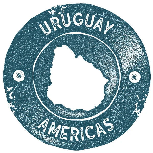 Uruguay map vintage stamp Retro style handmade label Uruguay badge or element for travel — Stock Vector