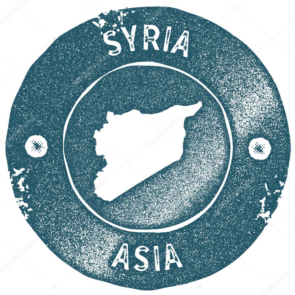 Syria map vintage stamp Retro style handmade label Syria badge or element for travel souvenirs
