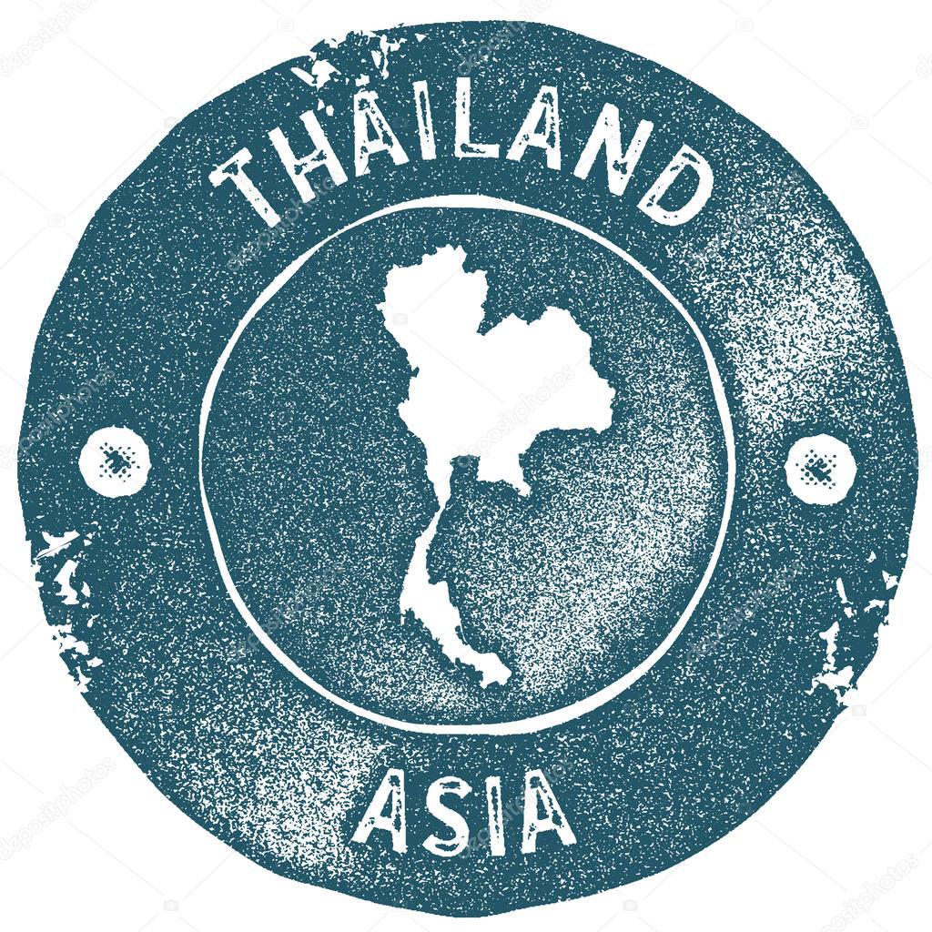 Thailand map vintage stamp Retro style handmade label Thailand badge or element for travel