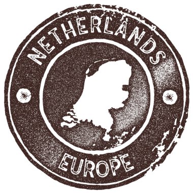 Hollanda harita vintage damgası Retro tarzı el yapımı etiketi rozet veya öğe seyahat Hediyelik eşyalar için