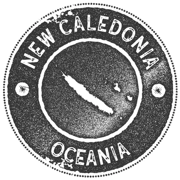 Nya Kaledonien karta vintage stämpel retrostil handgjord etikett badge eller element för resor souvenirer — Stock vektor