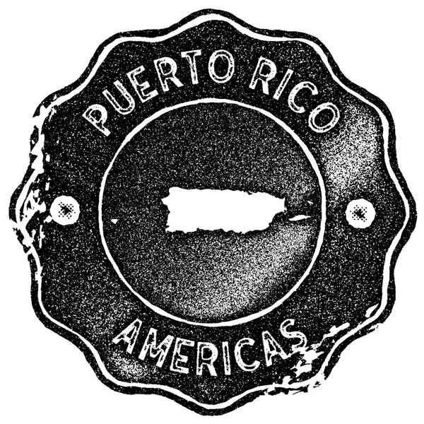 Puerto Rico map vintage stamp Retro style handmade label badge or element for travel souvenirs — Stock Vector