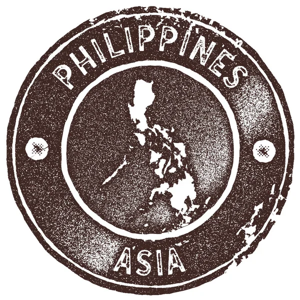 Mapa de Filipinas sello vintage Estilo retro etiqueta hecha a mano insignia o elemento para recuerdos de viaje — Vector de stock