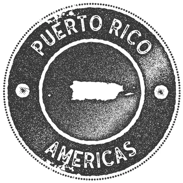 Porto Rico mapa carimbo vintage Etiqueta artesanal estilo retro emblema ou elemento para lembranças de viagem —  Vetores de Stock
