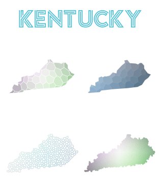 Kentucky bize harita mozaik tarzı devlet poligonal koleksiyonu parlak soyut mozaik haritalar
