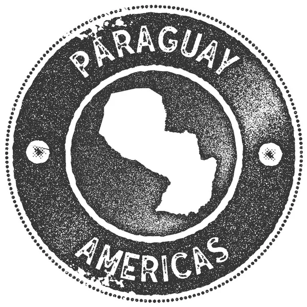 Paraguay mapa sello vintage Estilo retro etiqueta hecha a mano insignia o elemento para recuerdos de viaje oscuro — Vector de stock