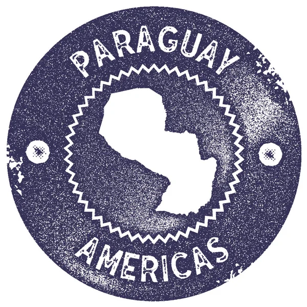 Paraguay mapa sello vintage Estilo retro etiqueta hecha a mano insignia o elemento para recuerdos de viaje Deep — Vector de stock