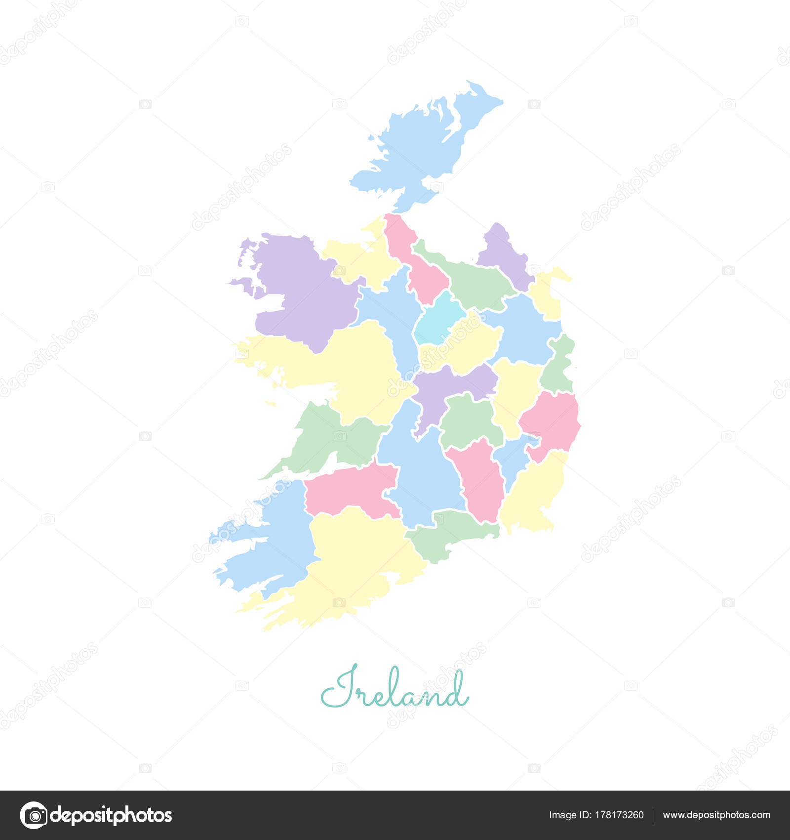 Carte De La Region Irlande Coloree Avec Contour Blanc Carte Detaillee Des Regions Irlande Vecteur Image Vectorielle Par Gagarych C Illustration Carte De La Region Irlande Coloree Avec Contour Blanc Carte Detaillee Des Regions Irlande Vecteur Image Vectorielle Par Gagarych C Illustration