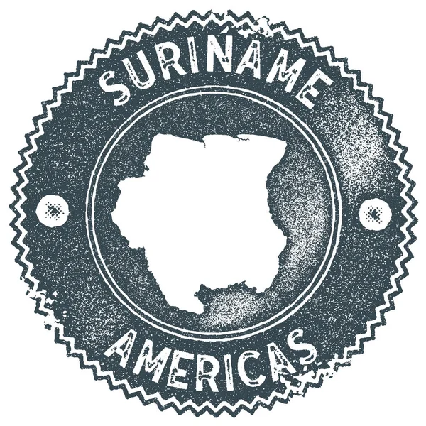 Mapa de Surinam sello vintage Estilo retro insignia de etiqueta hecha a mano o elemento para recuerdos de viaje Dark — Archivo Imágenes Vectoriales