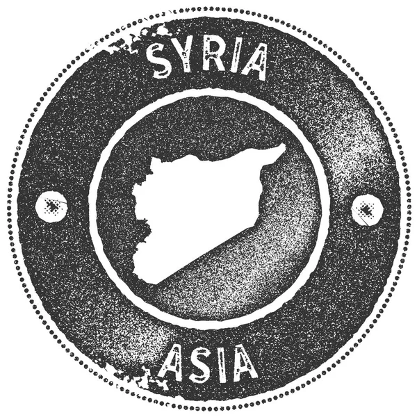 Síria mapa carimbo vintage Etiqueta artesanal estilo retro emblema ou elemento para lembranças de viagem escuro — Vetor de Stock
