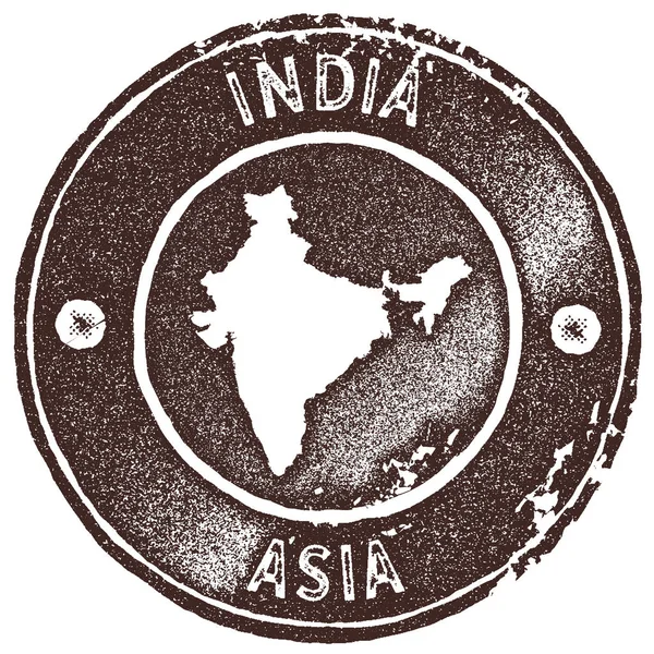 Ινδία Χάρτης vintage σφραγίδα στυλ ρετρό χειροποίητο ετικέτα σήμα ή στοιχείο για ταξίδια σουβενίρ καφέ — Διανυσματικό Αρχείο