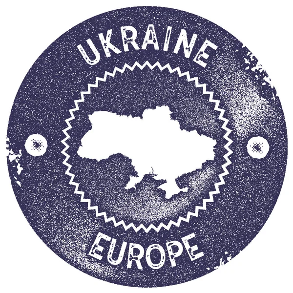Ukrajina mapa vintage razítka ručně vyrobené Retro styl popisek odznak nebo element pro cestování suvenýry Deep — Stockový vektor