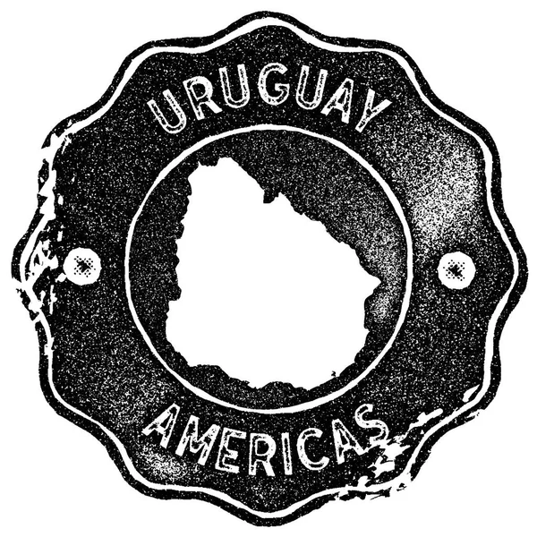 Uruguay map vintage stamp Retro style handmade label badge or element for travel souvenirs Black — Stock Vector