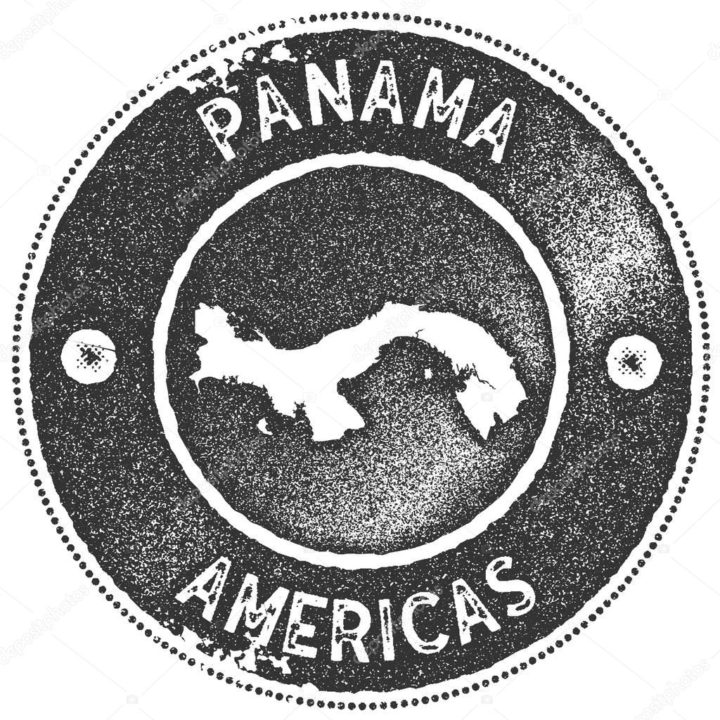 Panama map vintage stamp Retro style handmade label badge or element for travel souvenirs Dark