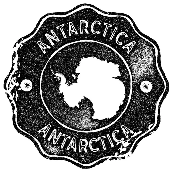 Antarctica map vintage stamp Retro style handmade label badge or element for travel souvenirs — Stock Vector