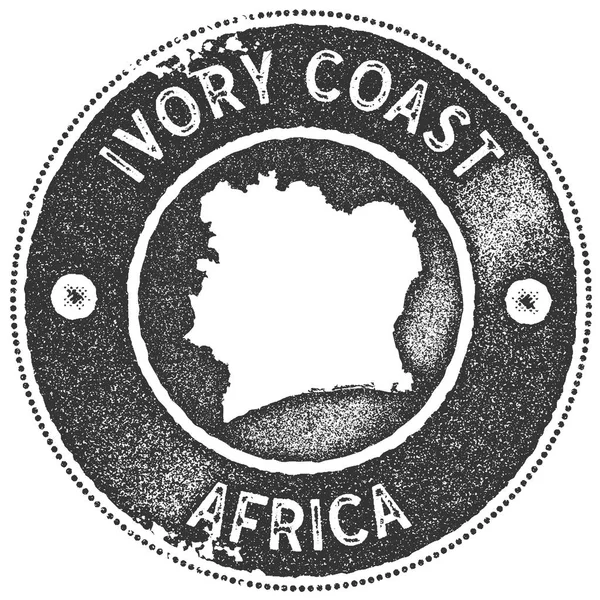 Mapa de Costa de Marfil sello vintage Estilo retro placa de etiqueta hecha a mano o elemento para recuerdos de viaje — Vector de stock