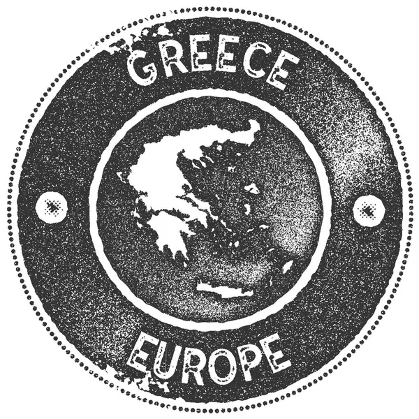 Ελλάδα Χάρτης vintage σφραγίδα στυλ ρετρό χειροποίητο ετικέτα σήμα ή στοιχείο για ταξίδια σουβενίρ σκοτάδι — Διανυσματικό Αρχείο