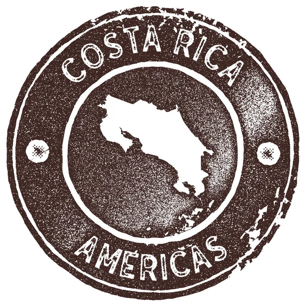 Mapa de Costa Rica sello vintage Estilo retro etiqueta hecha a mano insignia o elemento para recuerdos de viaje — Vector de stock