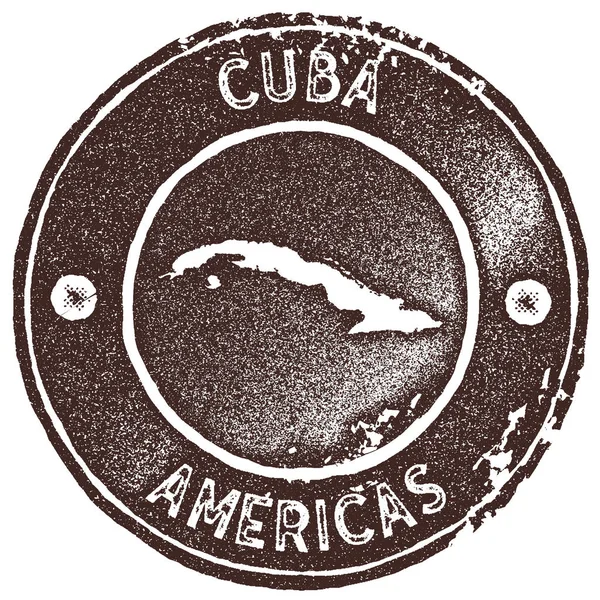 Cuba mapa vintage sello estilo retro etiqueta hecha a mano insignia o elemento para recuerdos de viaje Marrón — Vector de stock