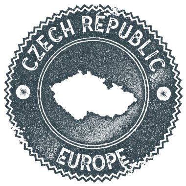 Çek Cumhuriyeti harita vintage damgası Retro tarzı el yapımı etiketi rozet veya öğe için seyahat Hatıra Eşyası