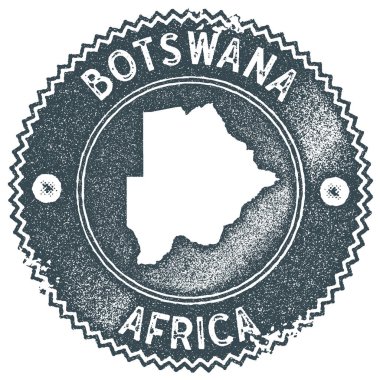 Botswana map vintage stamp Retro style handmade label badge or element for travel souvenirs Dark clipart