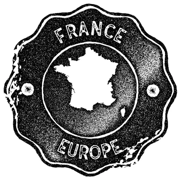 Francia mappa timbro vintage Stile retrò badge etichetta fatta a mano o elemento per souvenir di viaggio Nero — Vettoriale Stock