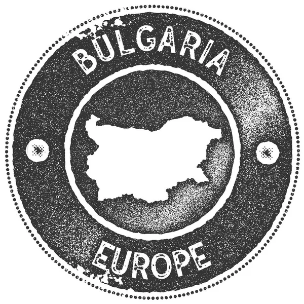 Bulgária mapa carimbo vintage estilo retro crachá de etiqueta artesanal ou elemento para lembranças de viagem escuro —  Vetores de Stock