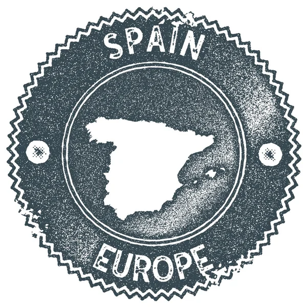Espanha mapa carimbo vintage Etiqueta artesanal estilo retro emblema ou elemento para lembranças de viagem Escuro —  Vetores de Stock