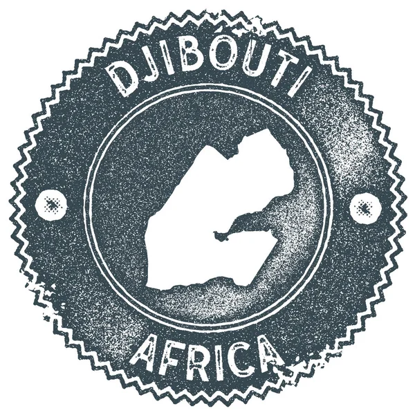 Djibouti mapa sello vintage estilo retro etiqueta hecha a mano insignia o elemento para recuerdos de viaje oscuro — Vector de stock
